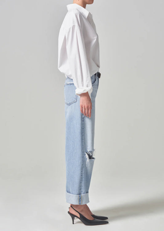 Ayla Baggy Cuffed Crop in Pagoda