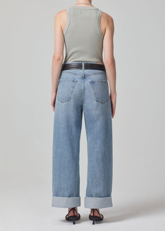 Ayla Baggy Cuffed Crop in Skylights