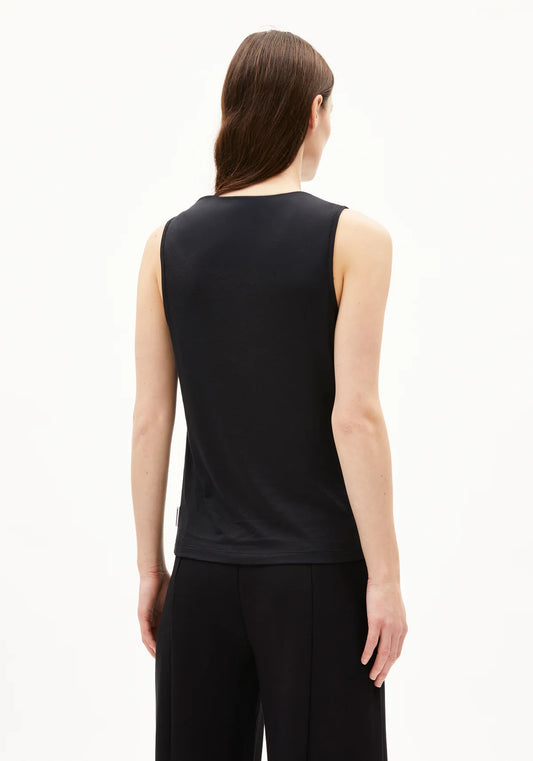 LAMINIAA TOP MADE OF TENCEL™ LYOCELL MIX- Black