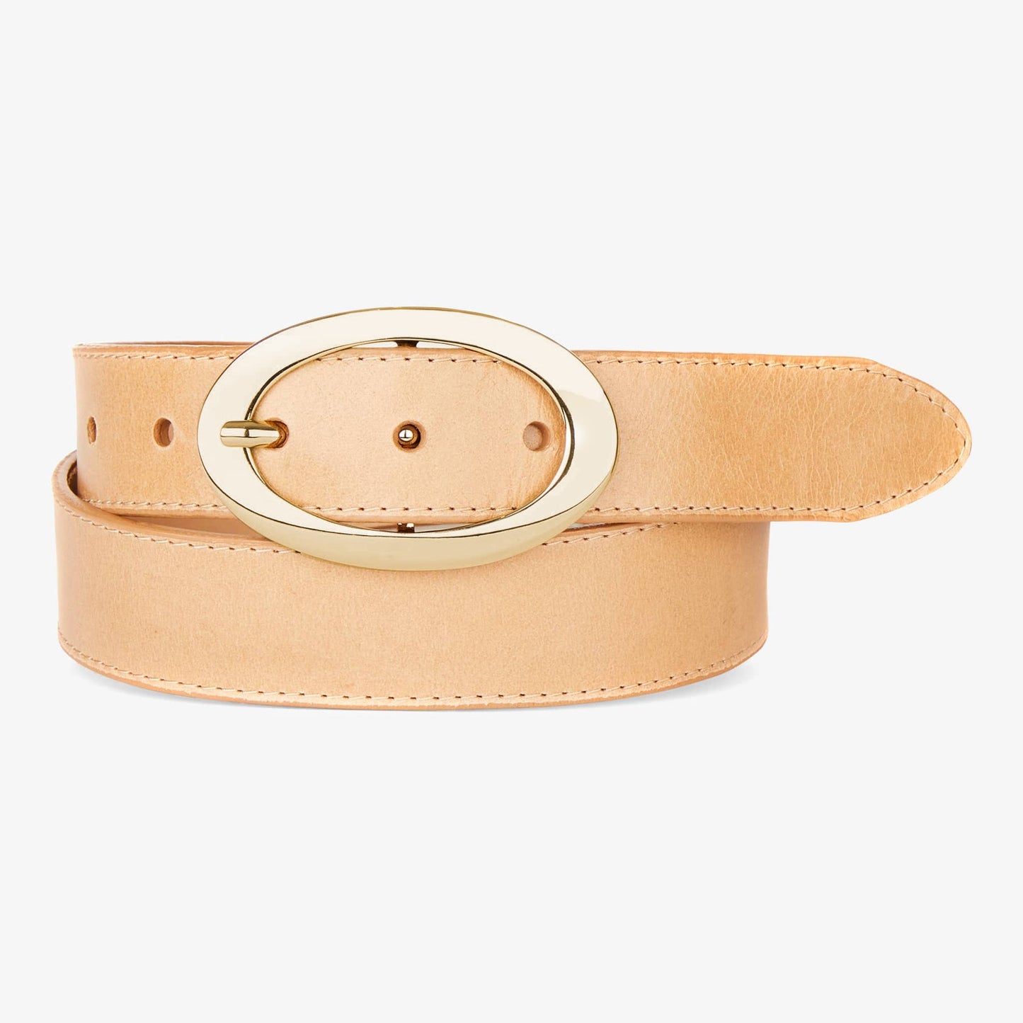 Henley Nappa Leather Belt - Nude
