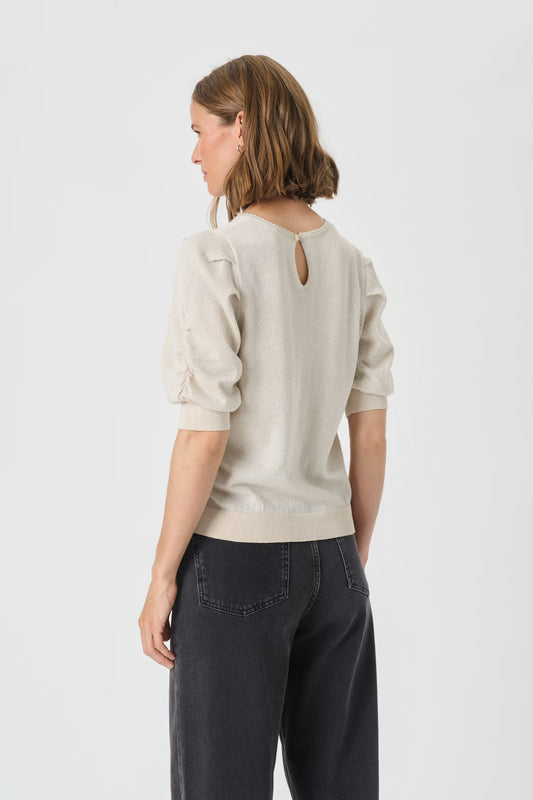 VaraiaPW Top in Whitecap Gray with Lurex