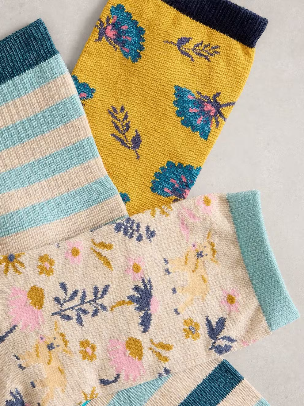 3PK Spring Pattern Socks