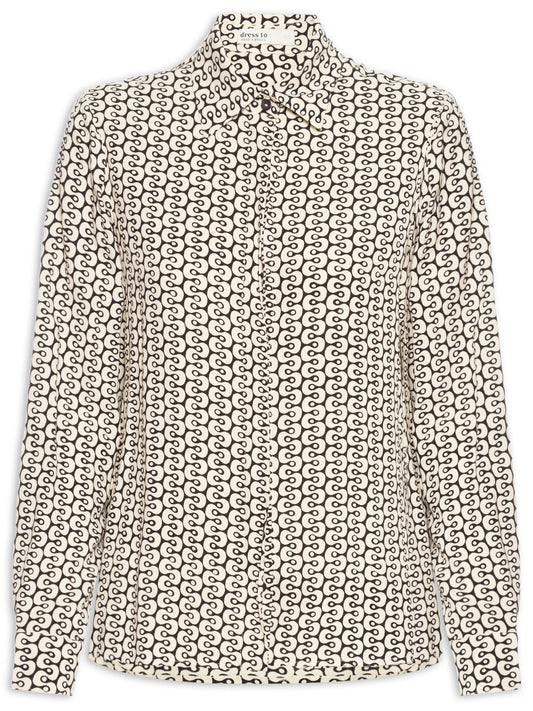 Black & White Patterned Blouse