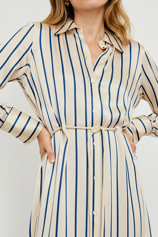 Anina Dress - Ceramic Navy Stripe