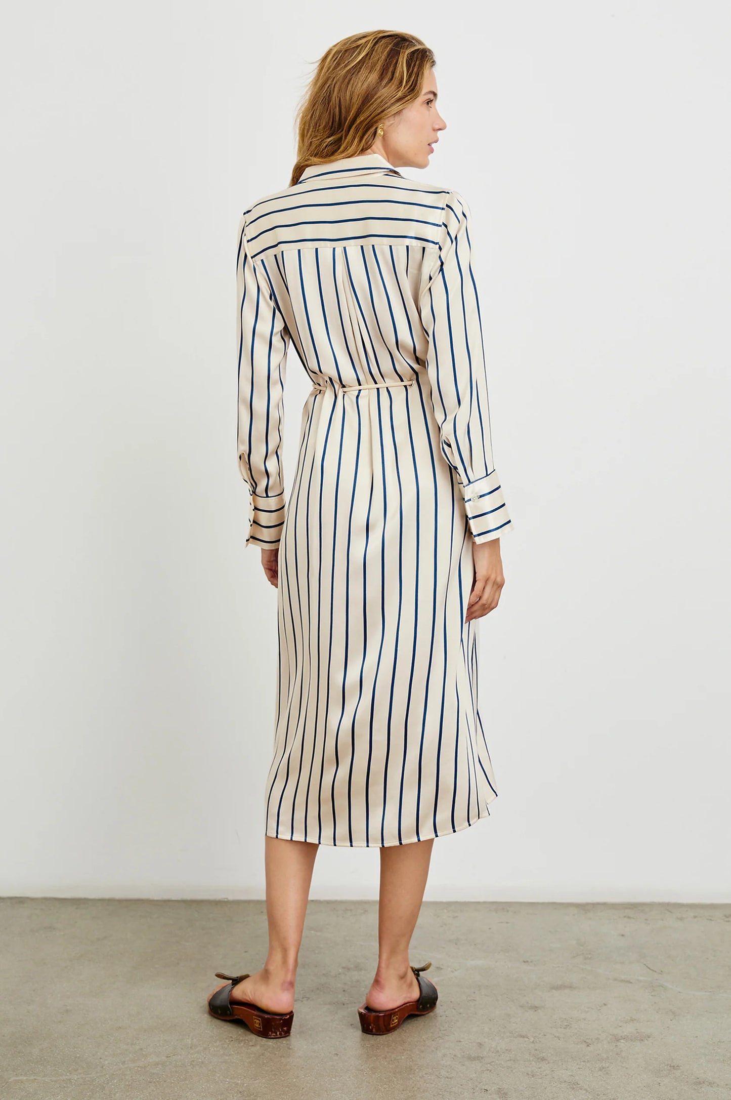 Anina Dress - Ceramic Navy Stripe