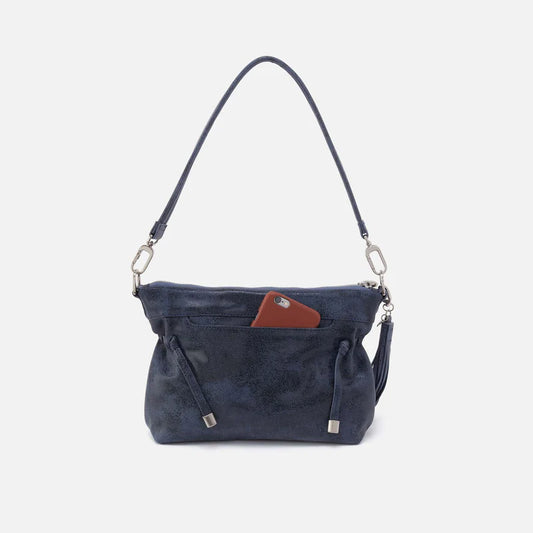Kori Hobo in Buffed Leather - Indigo Sky