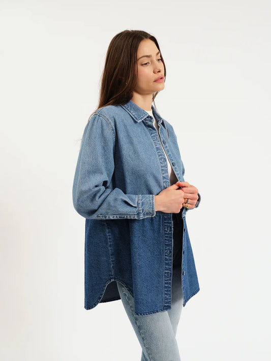 DOUBLE TIME DENIM SHIRT IN 2 TONE