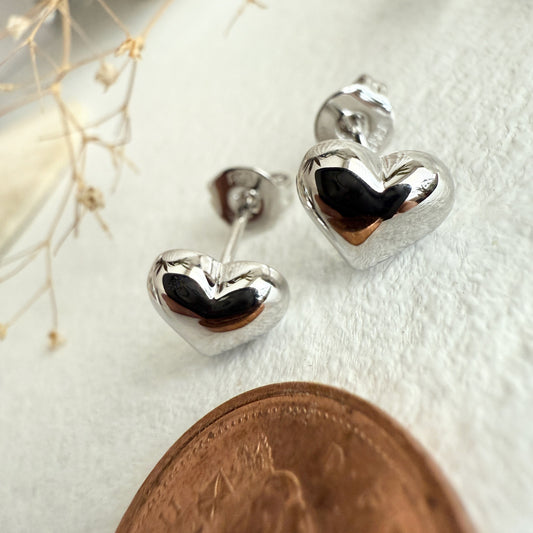 Heart Earrings in Silver