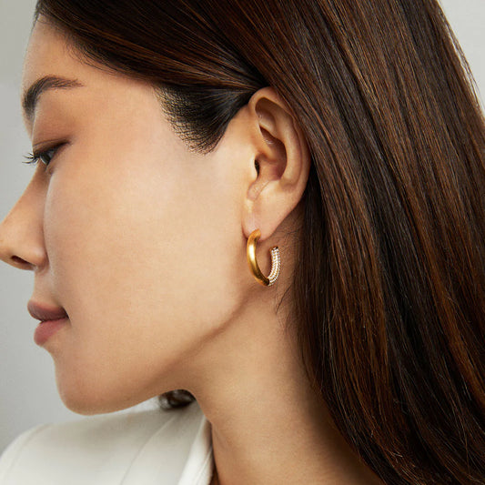 Signature Pavé Small Hoops