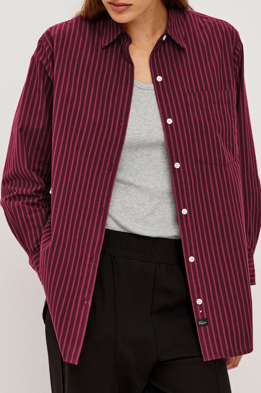 Elsa Shirt in Mulberry Stripe