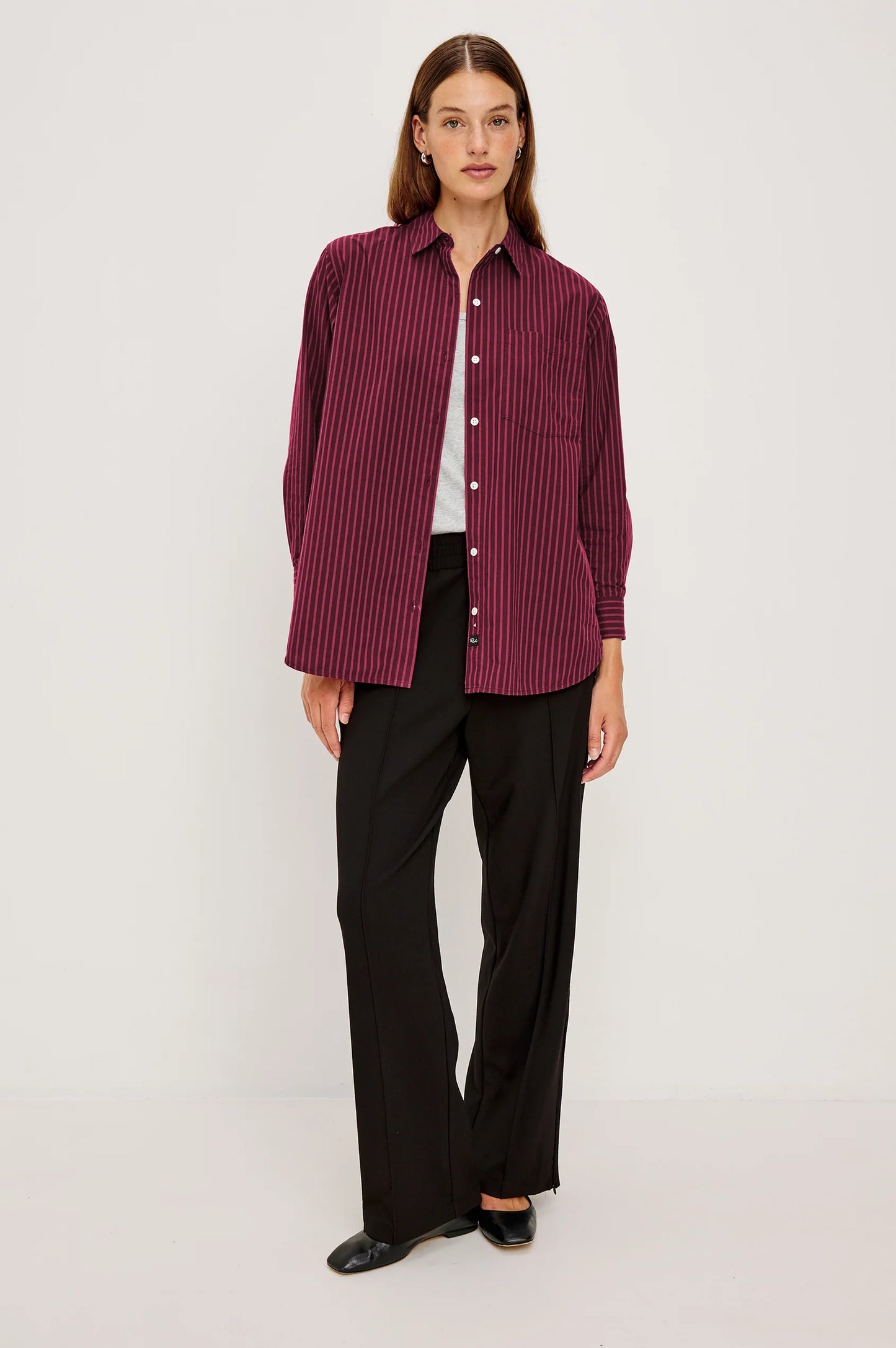 Elsa Shirt in Mulberry Stripe
