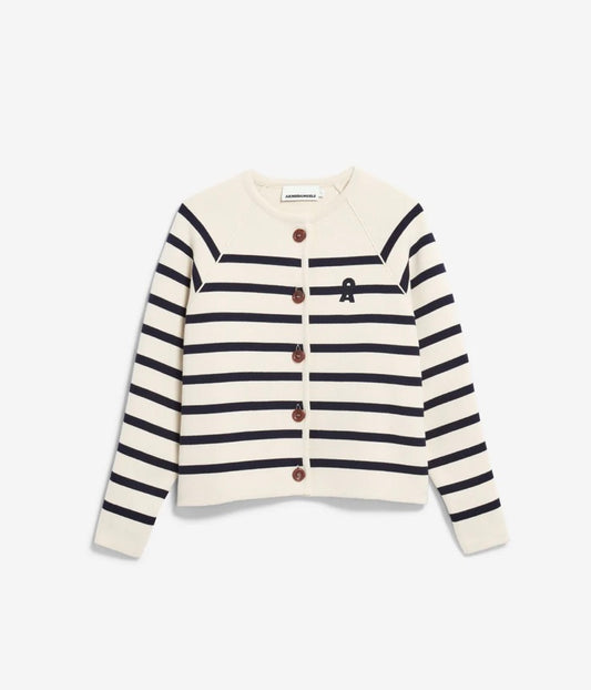 Placed Stripe Knit Cardigan