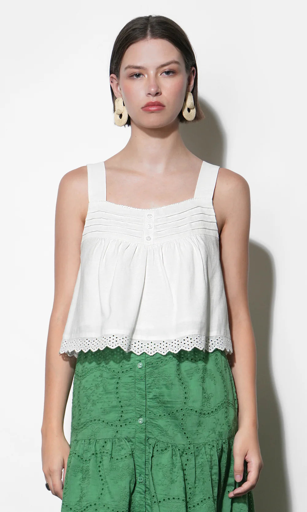 Elani Eyelet Swing Tank - White