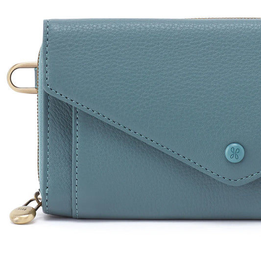 Goldie Large Wallet in Pebbled Leather - Agave Leaf