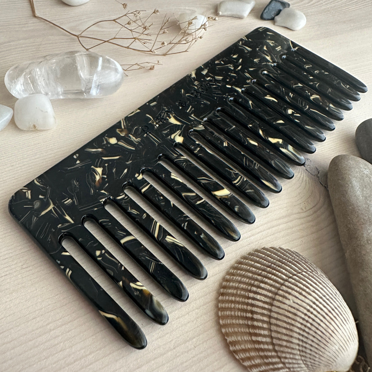Tines Hair Comb in Portoro