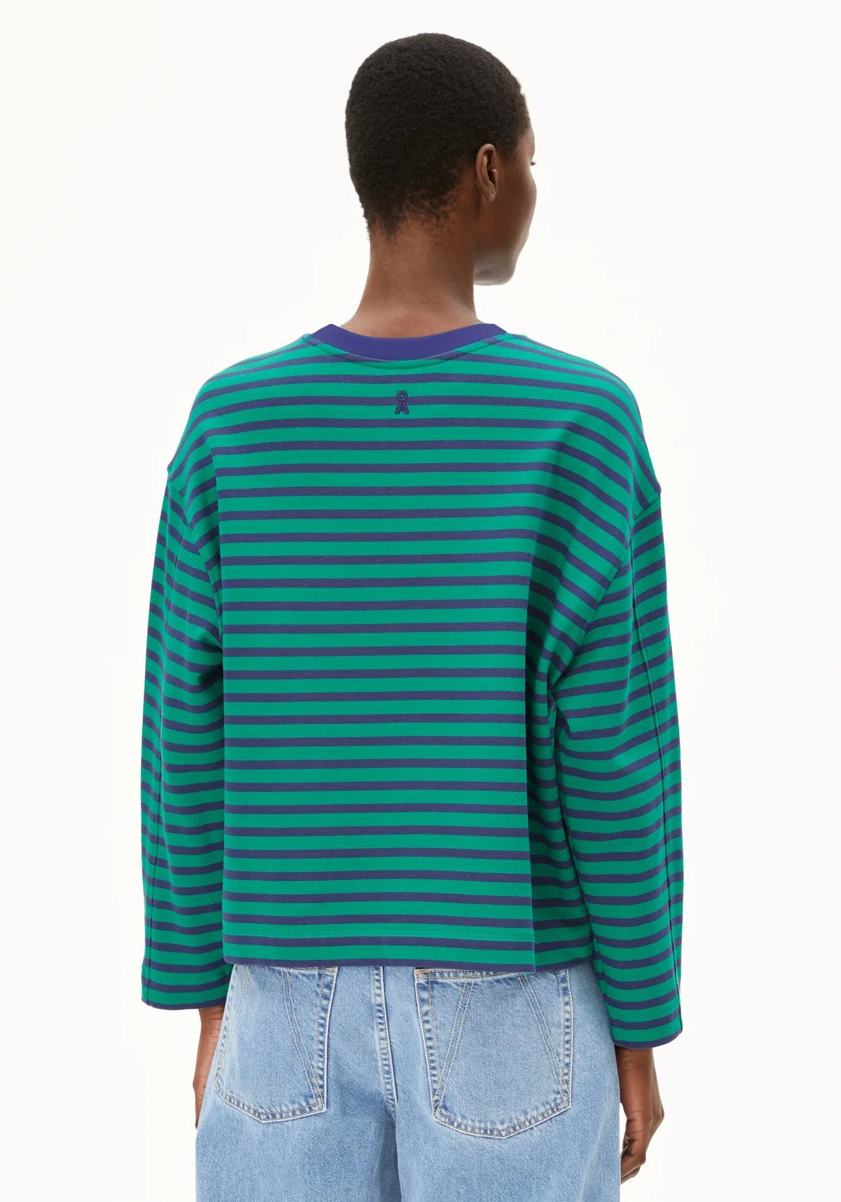 Frankaa Maarlen Stripe Sweater in Emerald Green - Blue Noon