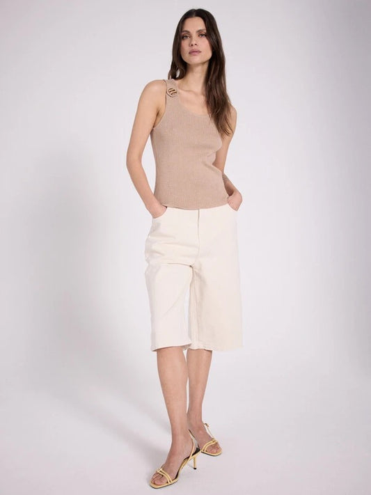 Tawny cotton cashmere tank top