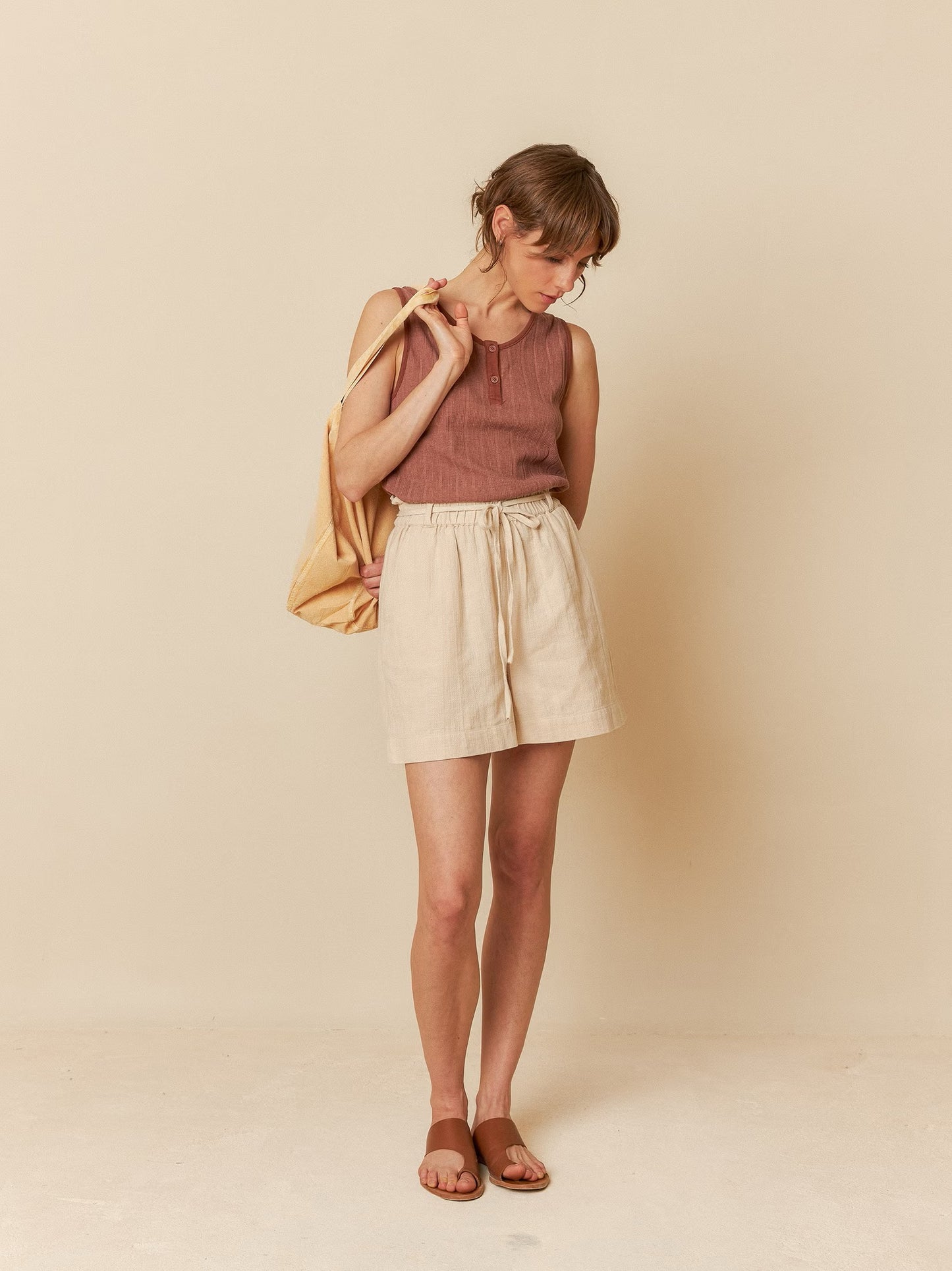 Knit Tank Top in Chocolate