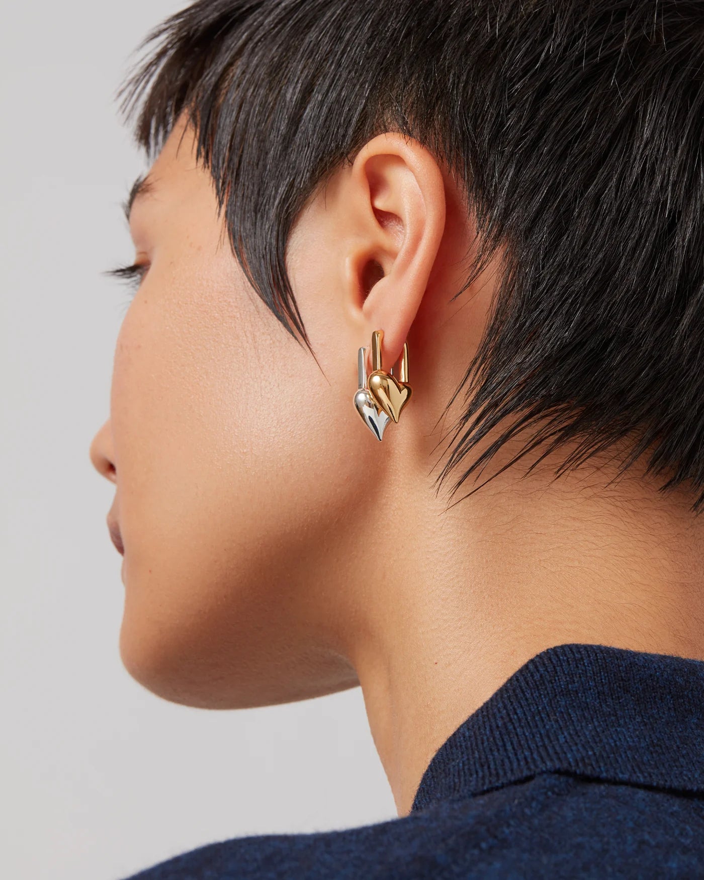 Padlock Heart Earrings in Gold