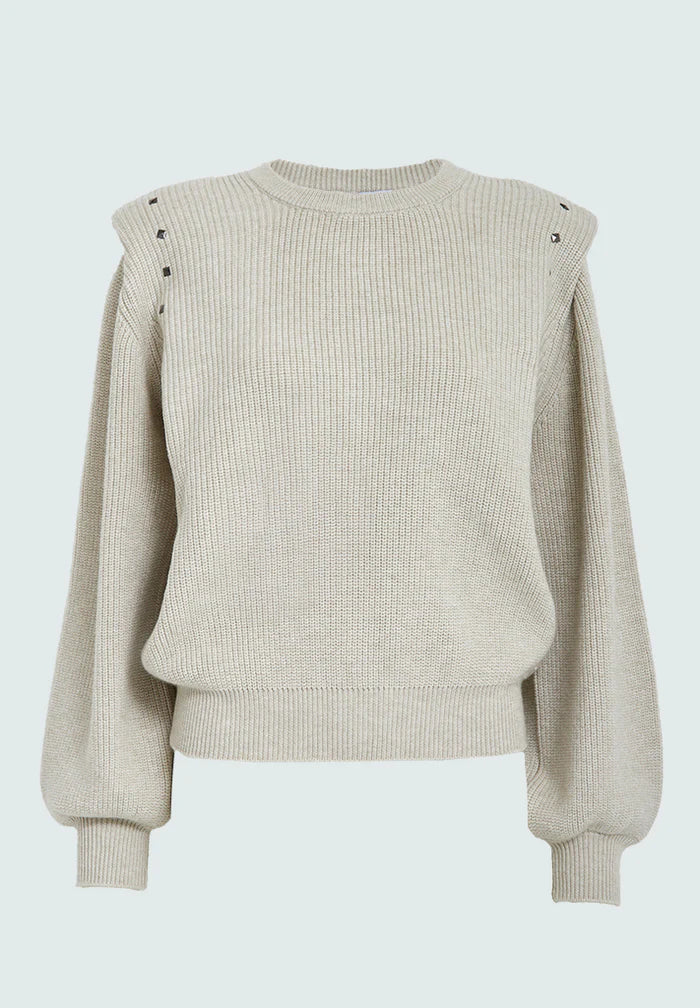 MSKATHARINA KNIT PULLOVER - SAND GRAY