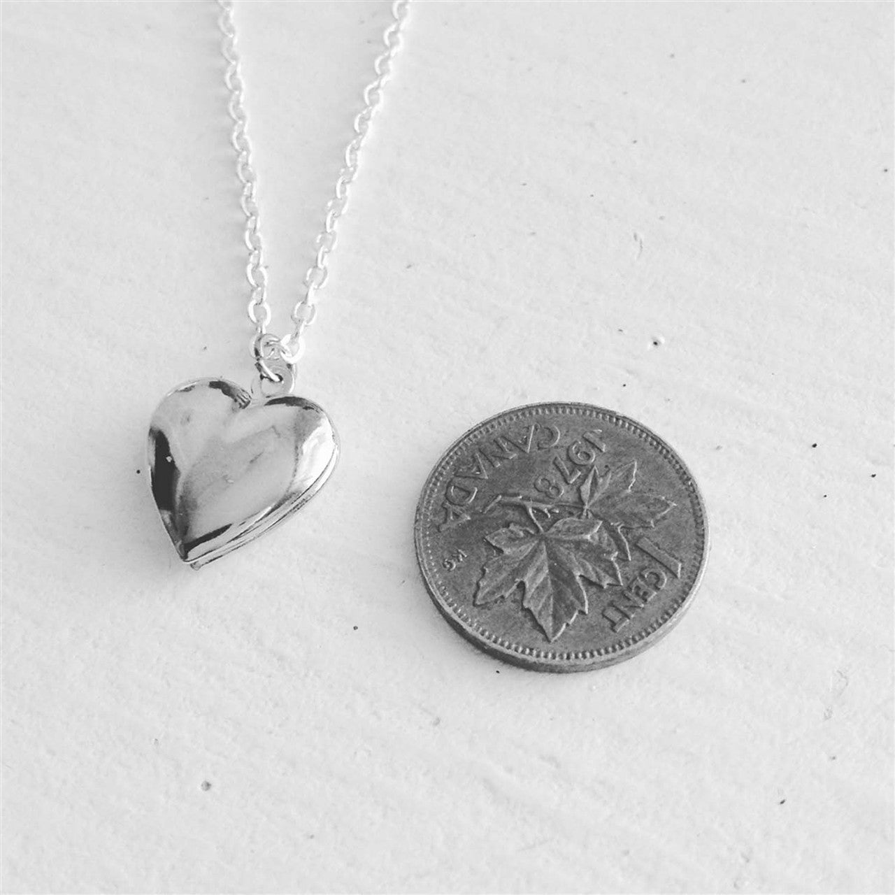 Total Eclipse Tiny Heart Shaped Locket in Silver