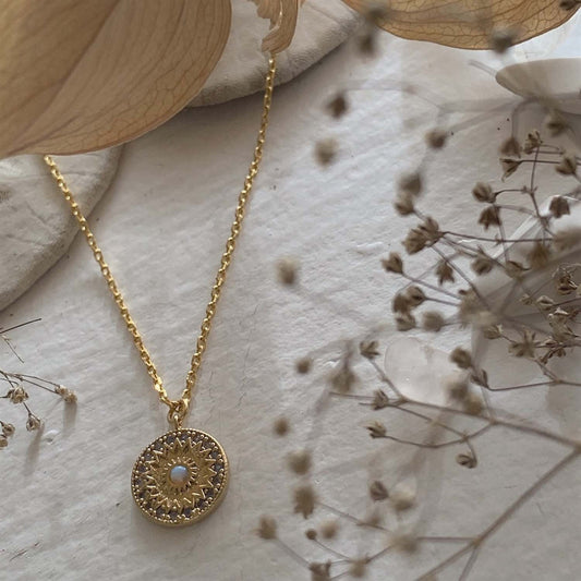 Rose Window Opal Necklace