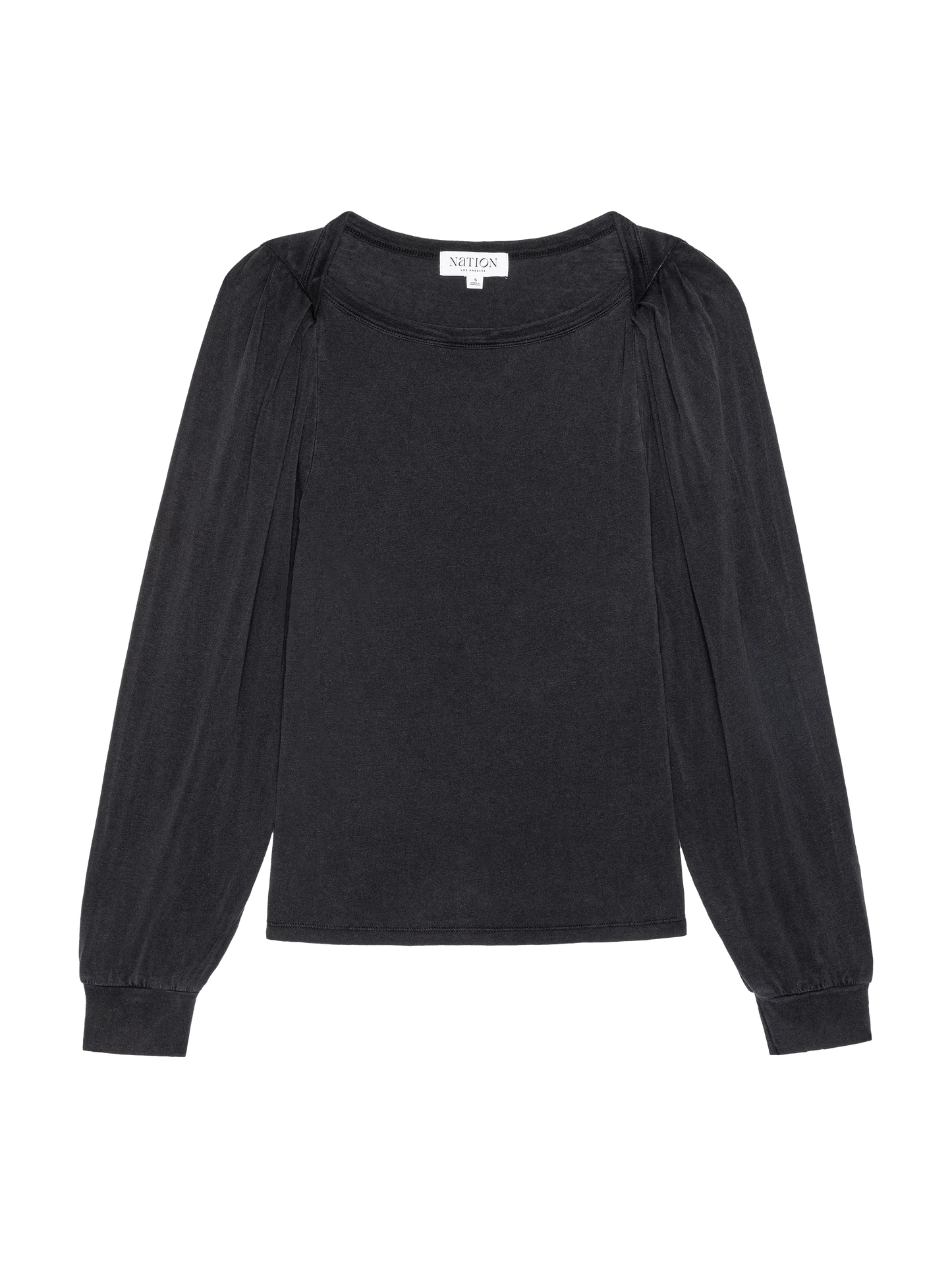 Sammy Envelope Neck Tee in Vintage Black