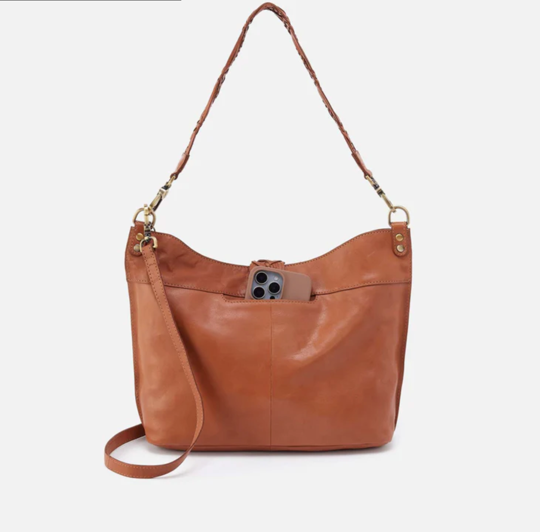 Pier Shoulder Bag in Pebble Leather Warm Honey