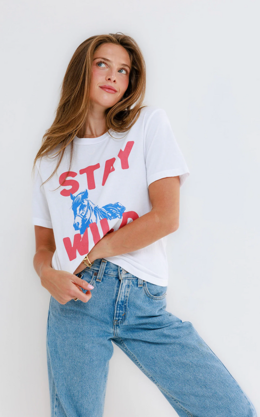 Stay Wild Horse Everyday Tee - White