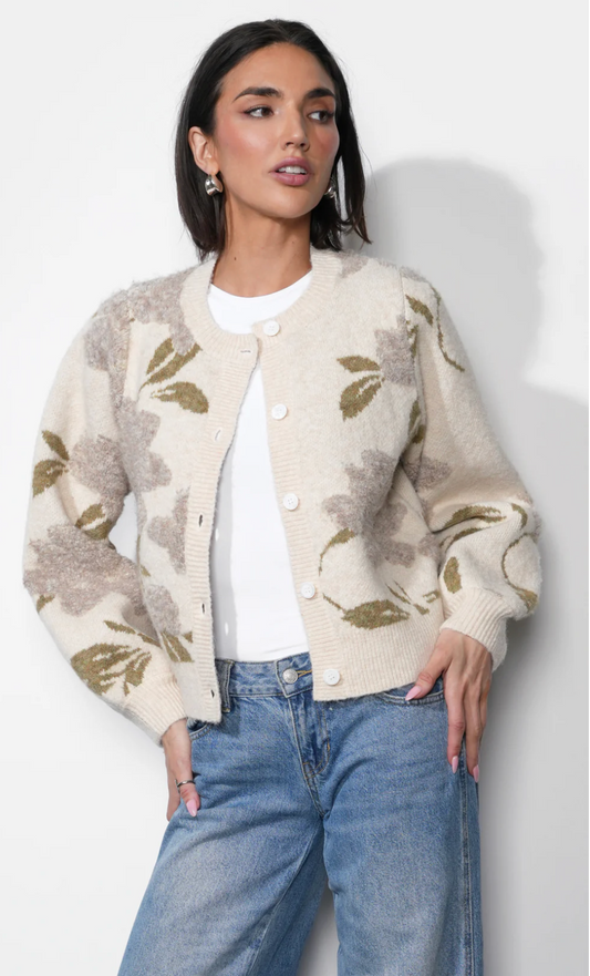Skylar Cozy Floral Cardigan