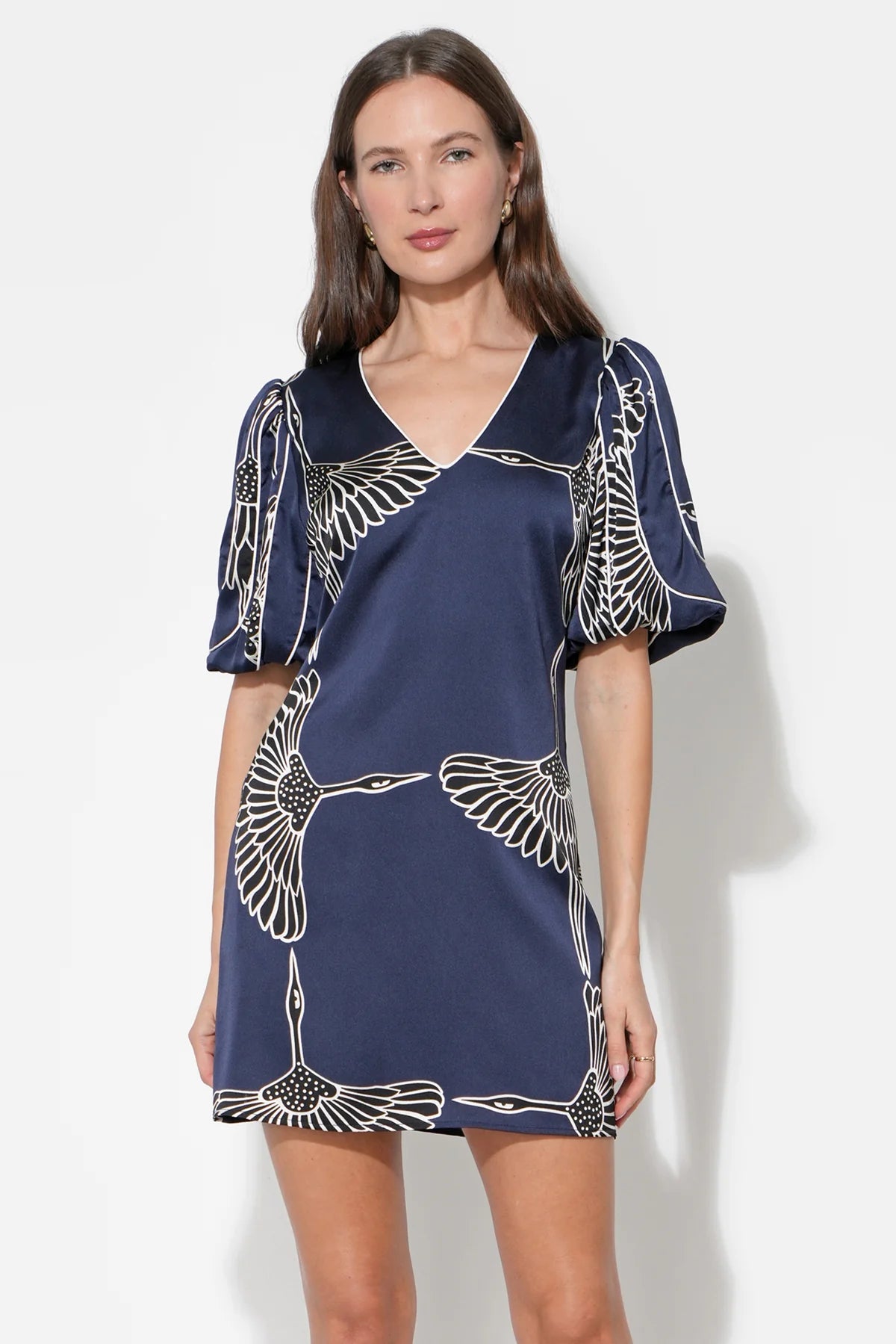 Sylvie Dress V-Neck Bubble Sleeve Mini Dress