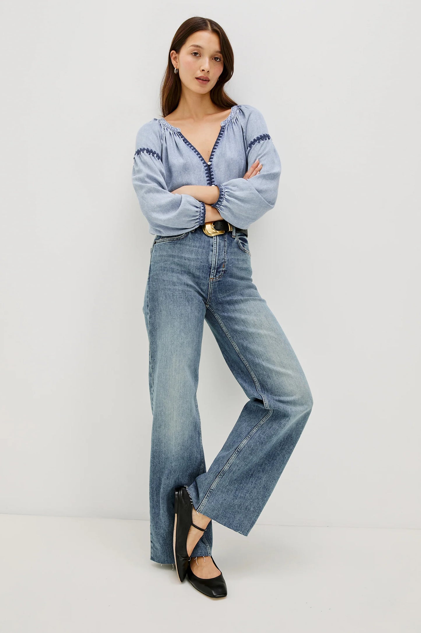 Toshi Top in Medium Cloud Wash