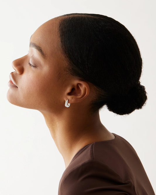 Teeni Toni Huggie Earrings- Silver