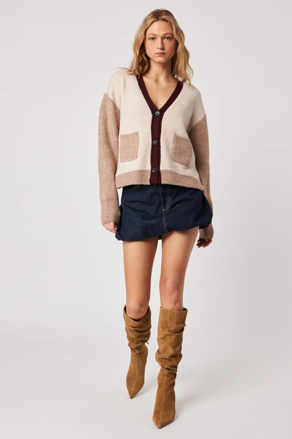 Linden Cardigan in Smoky Merlot