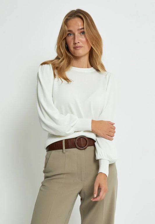 MSLiva Long Sleeve Pullover in Broken White