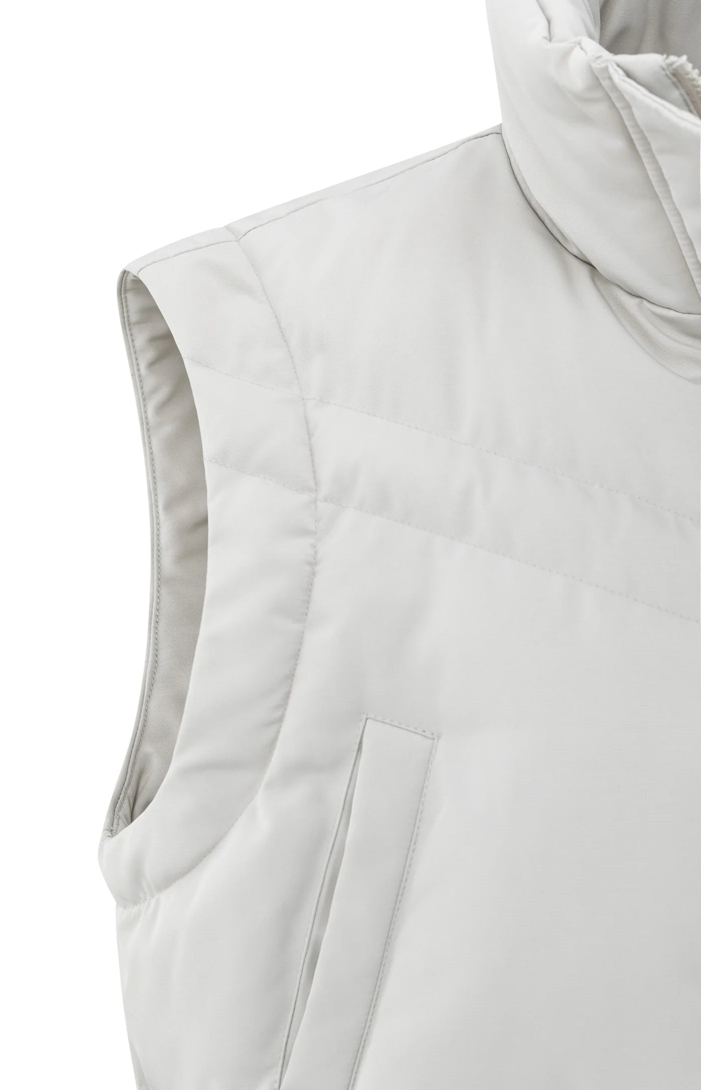 Oversized Crop Nylon Jacket with Detachable Sleeves - Cloud Grey