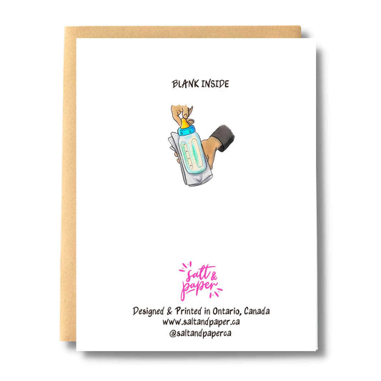 New Baby House White Card: With Card Clasp