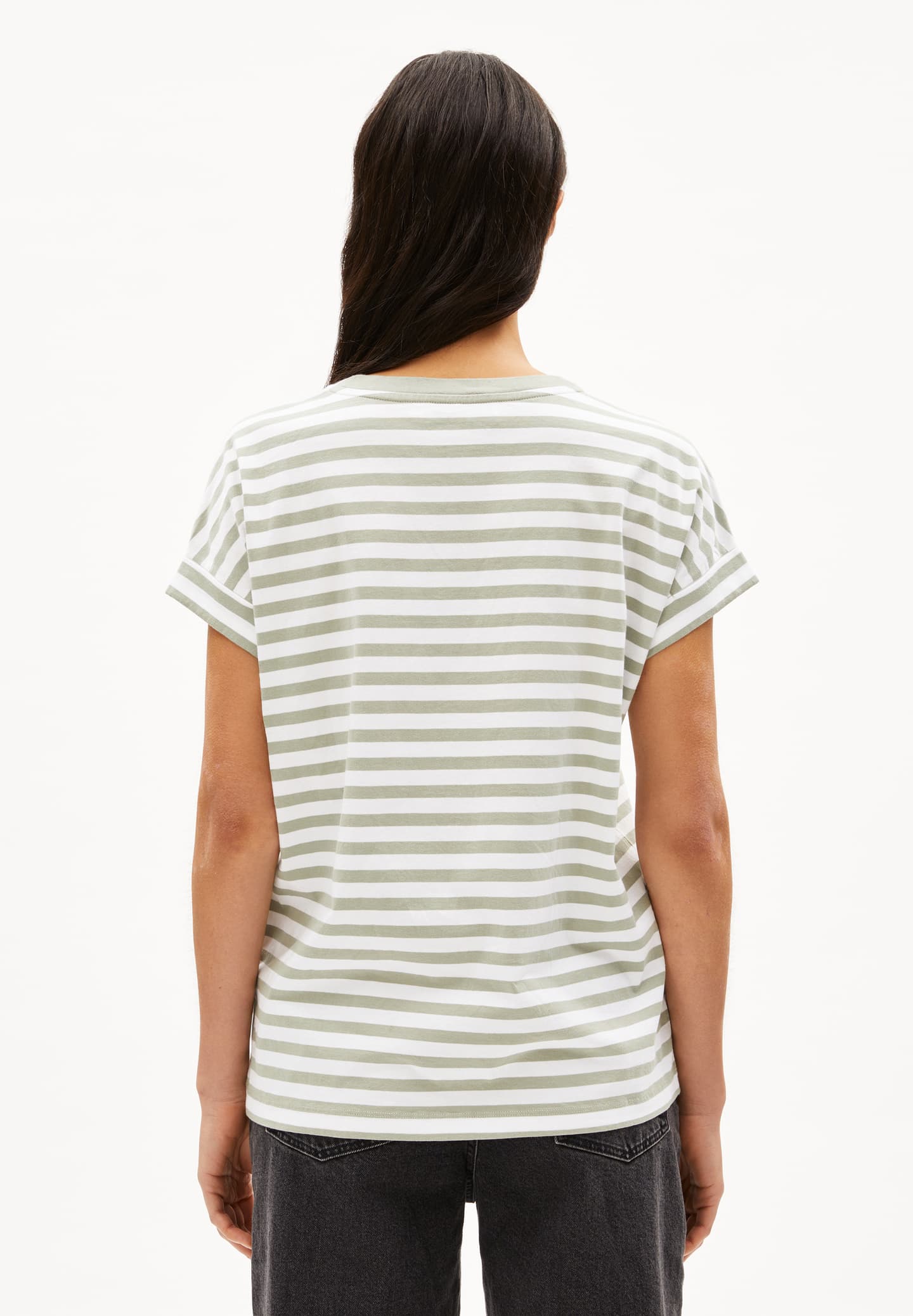 Idaara Stripes in White-Seagreen