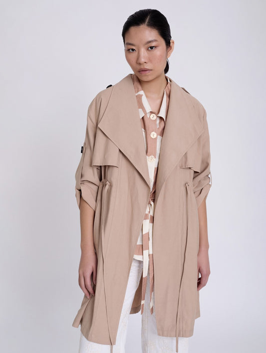3/4 Flap Fluid Trench Coat -more colors