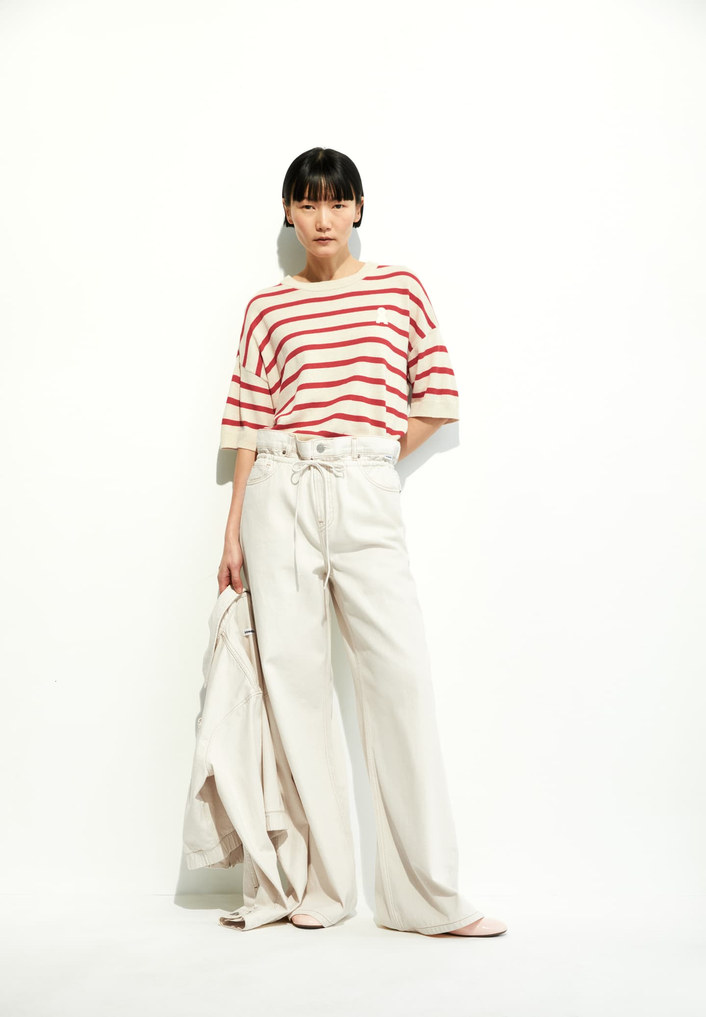 Lizaa Lino Stripes Knit Tee