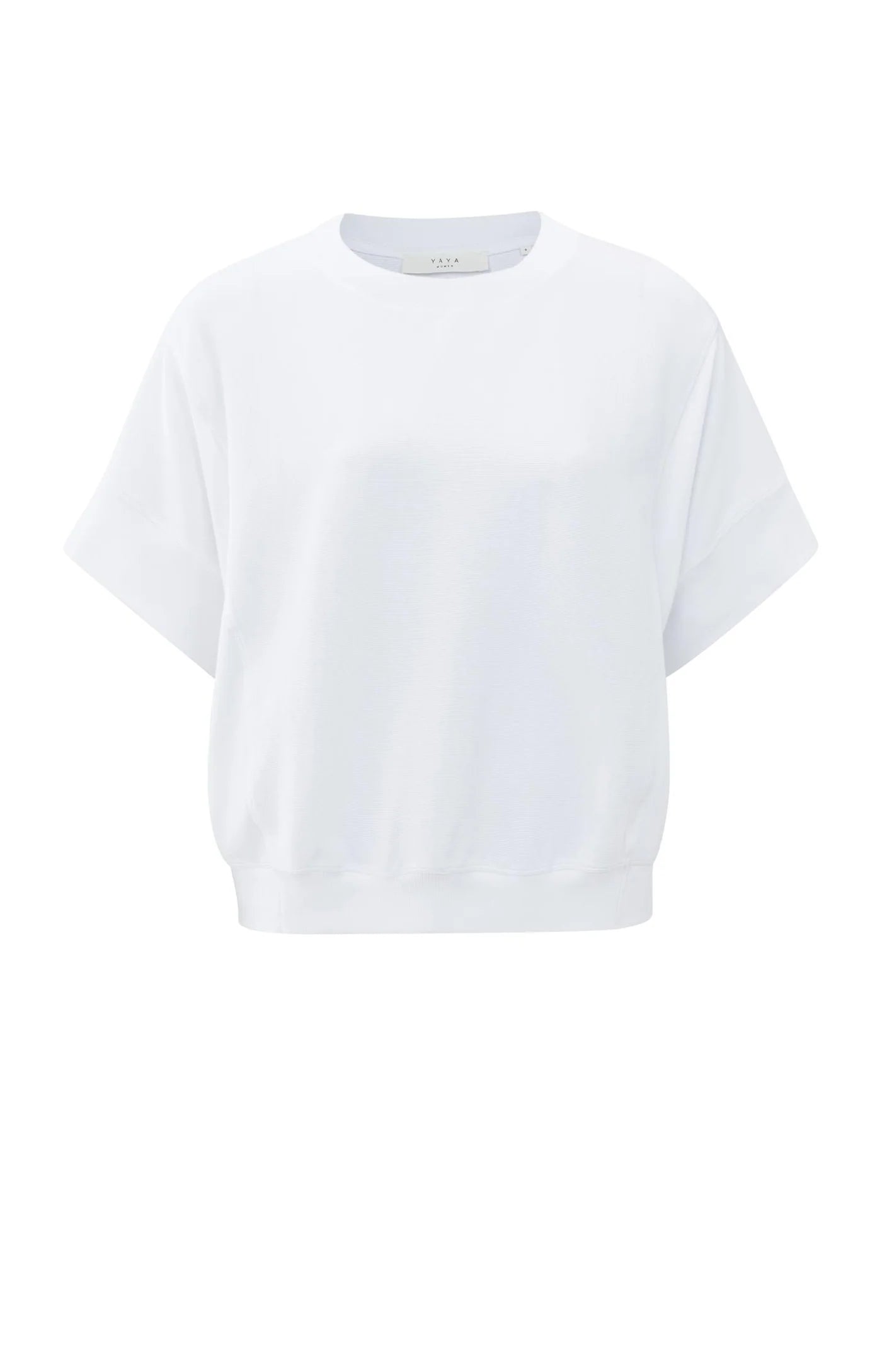 Ribbed Jersey Top in Pure White