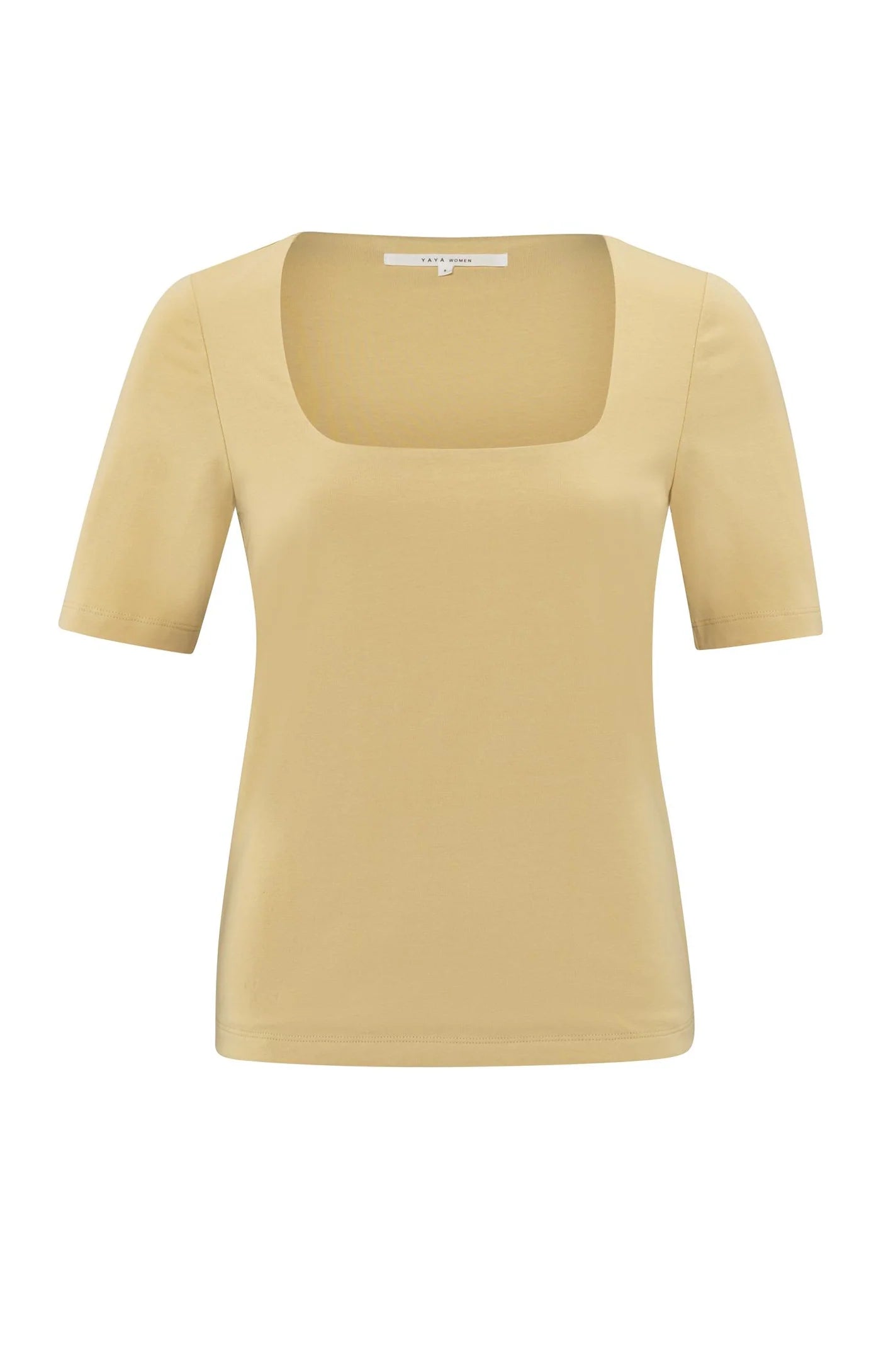 Short -Sleeve T-Shirt with Square Neckline