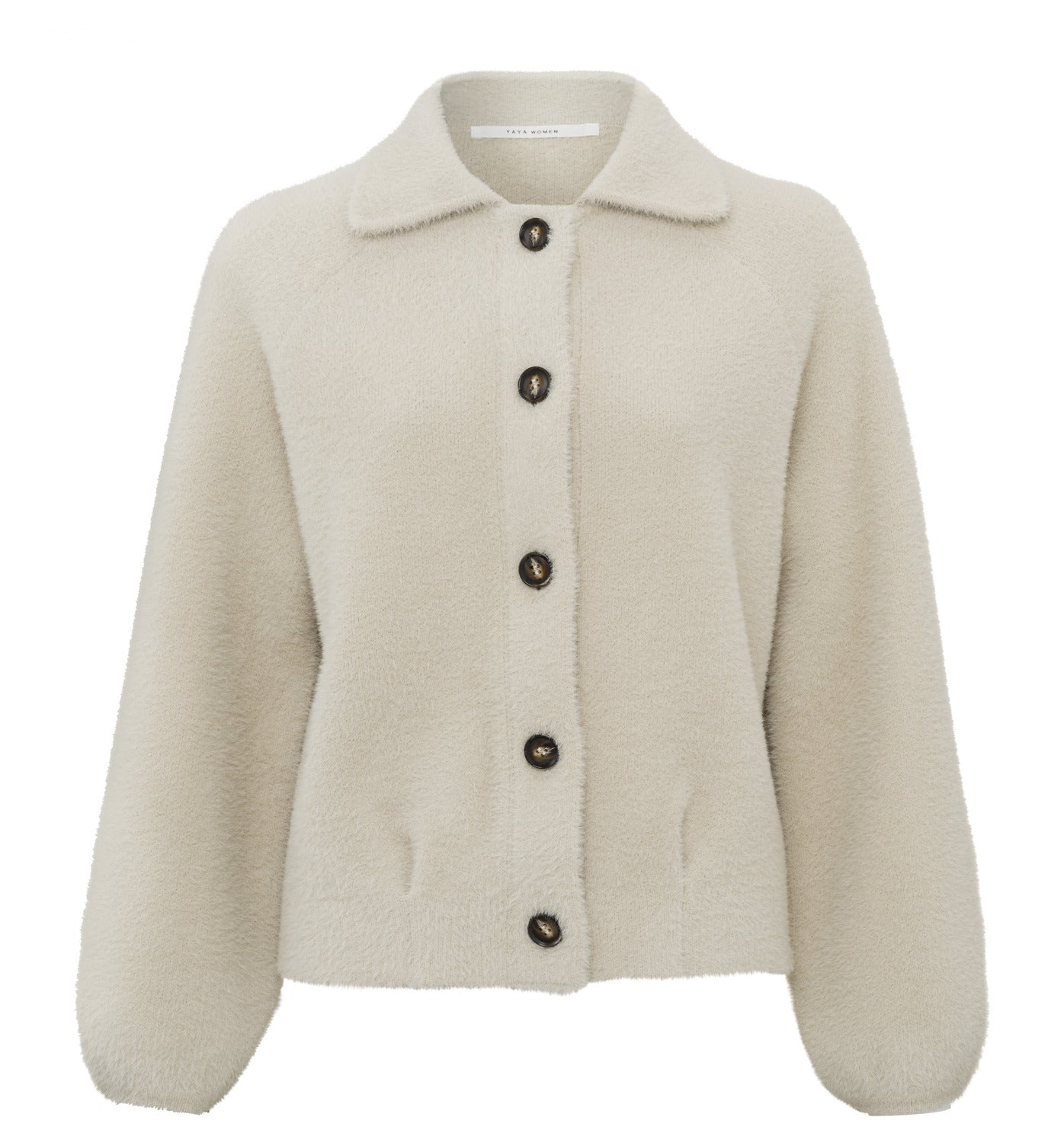 Furry Cardigan with Buttons