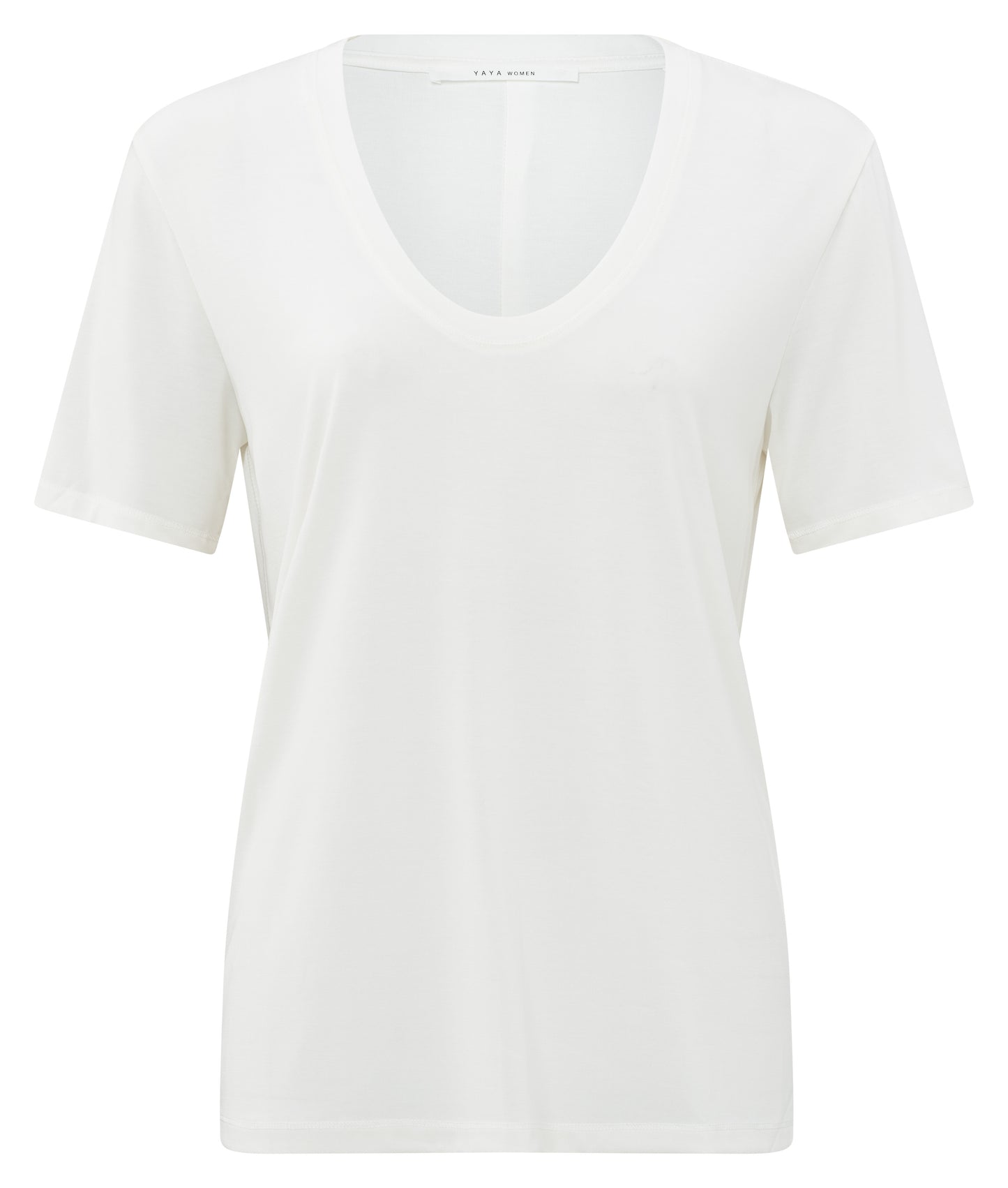 T-Shirt With Rounded V-Neck