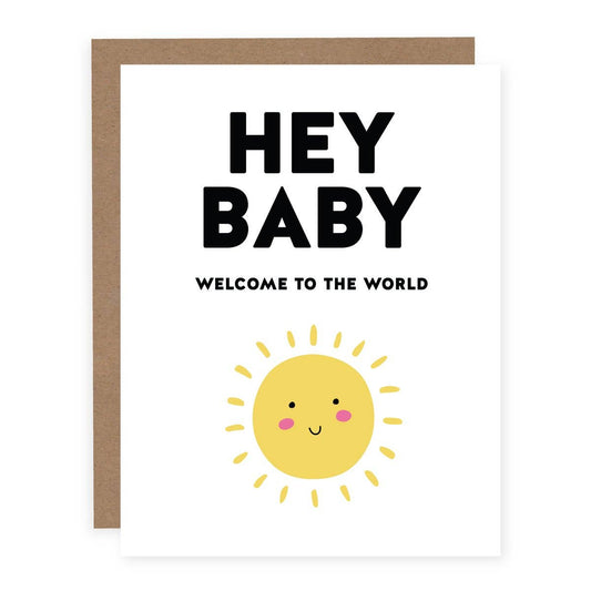 Hey Baby Welcome to the World | Pregnancy Card