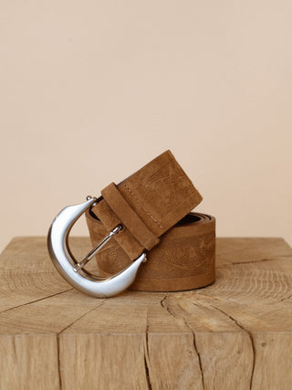 MMEmbossed Suede Waist Belt