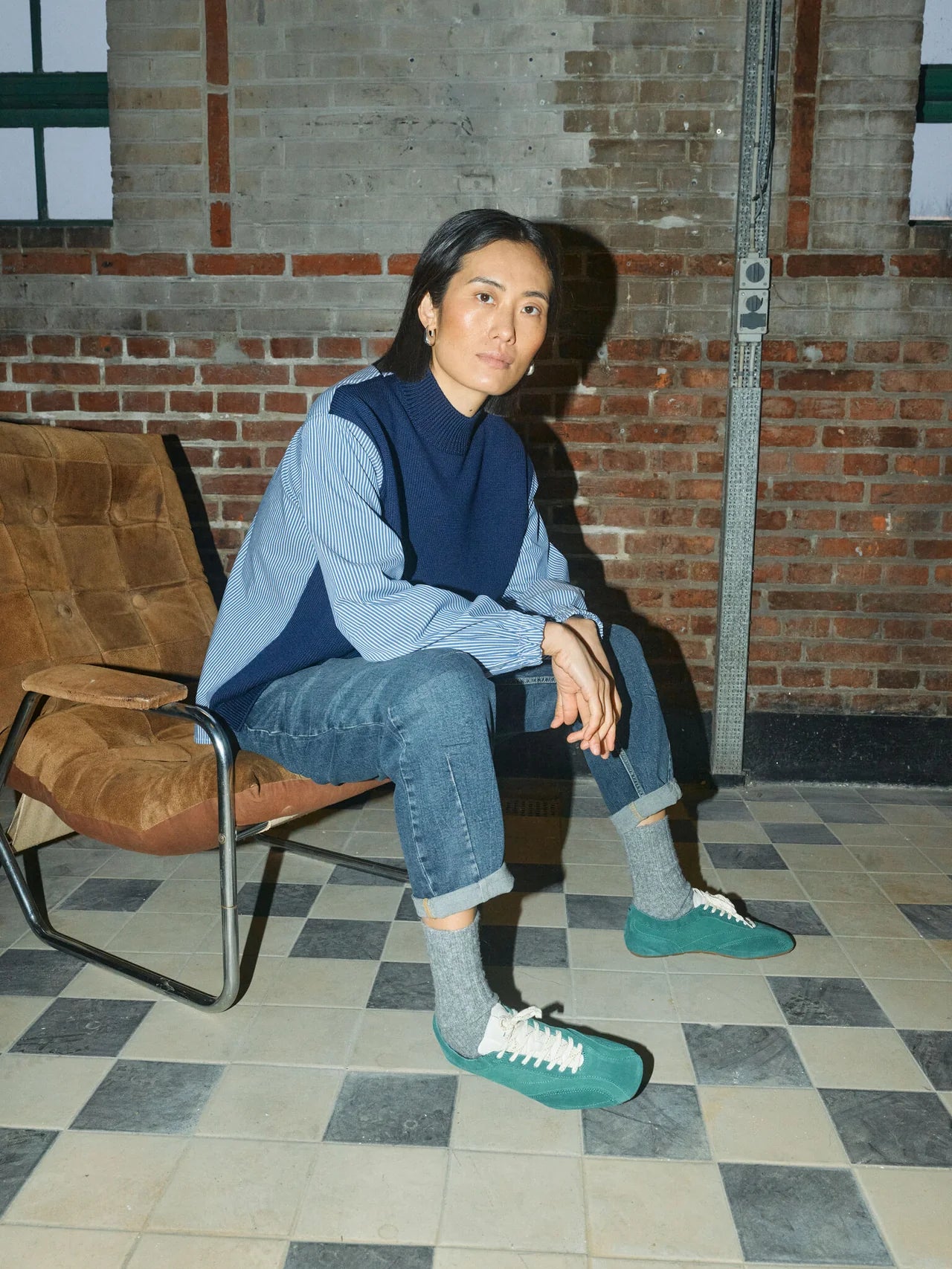 MMJuella LS Stripe Combi Knit