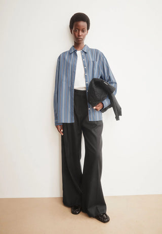 Stripe Loose Shirt - Claystone/Sandstone