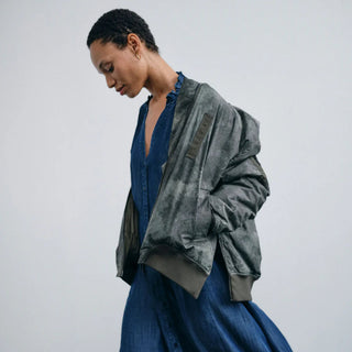 MMRuby Print Bomber Jacket in Olive Night