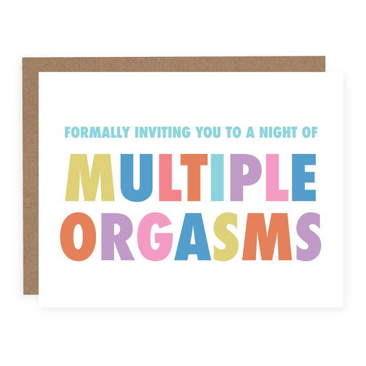 A Night of Multiple Orgasms Card - Funny Valentines Card